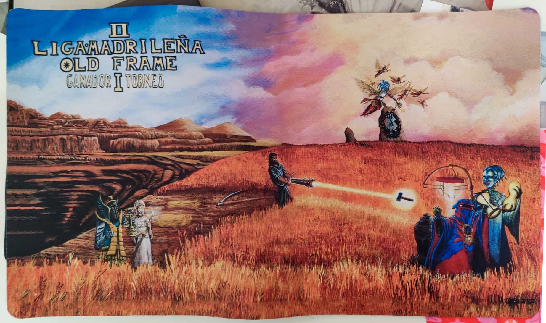 Playmat given as a prize to the winner of the II Old Frame League Madrid - Day 1.