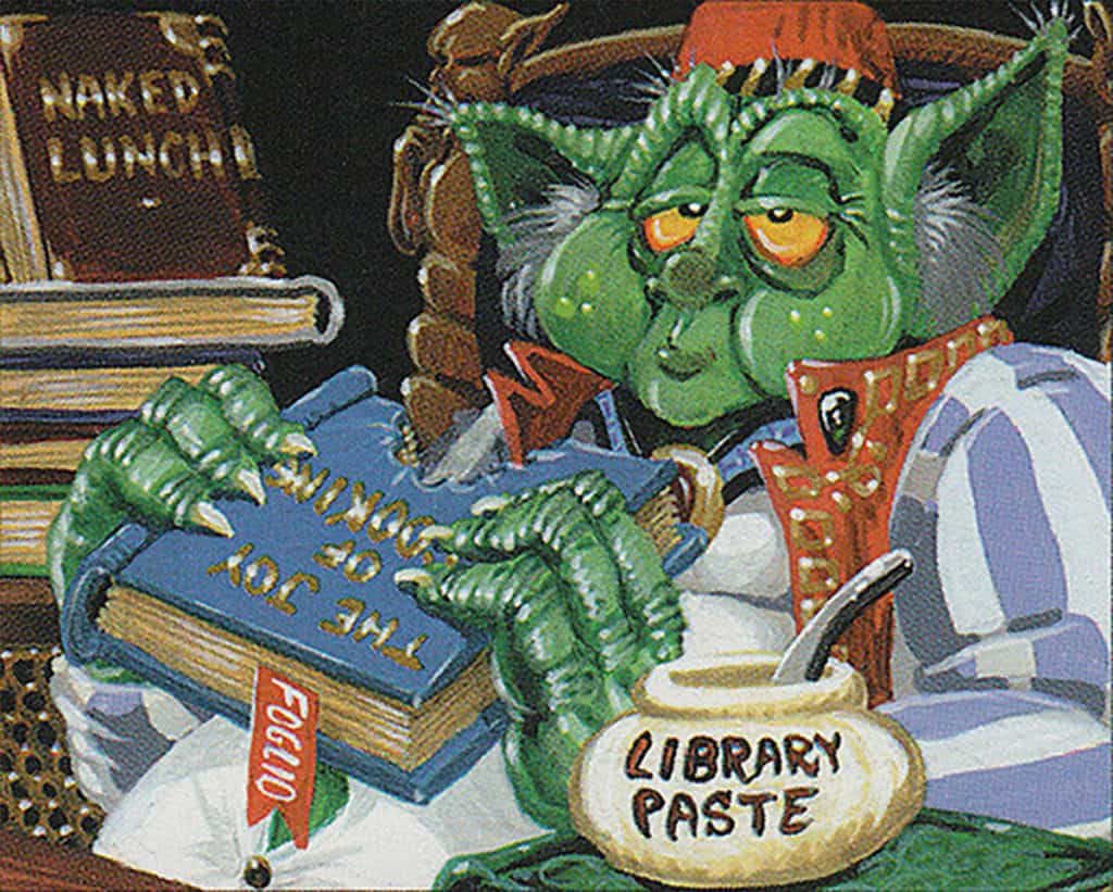 Orcish Librarian, illustrated by Phil Foglio.
